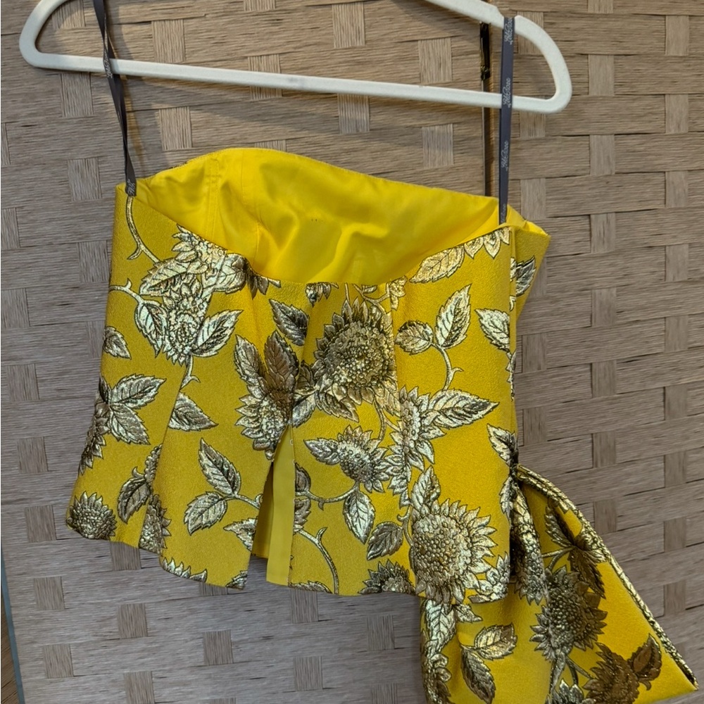 Yellow Floral Bustier Top